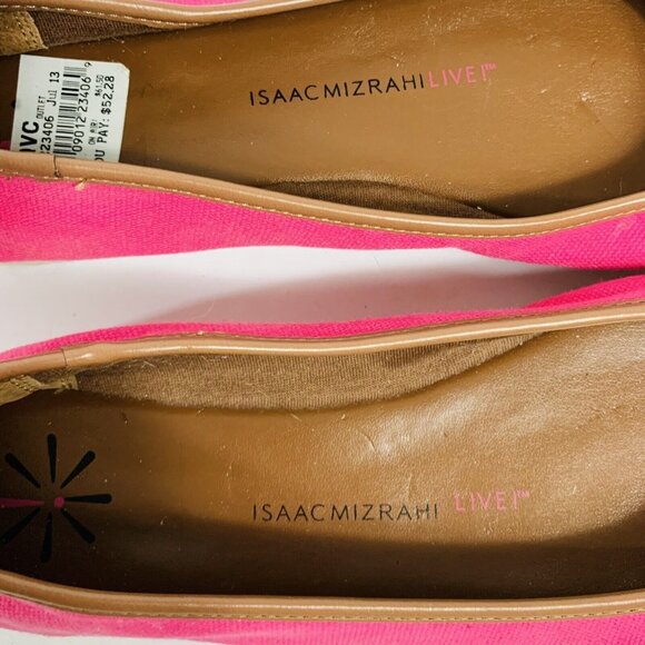 Isaac Mizrahi Starfish Espadrille Flat Shoes Sz 8 Pink Canvas Beaded Summer Vibe - Picture 9 of 12